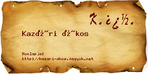 Kazári Ákos névjegykártya